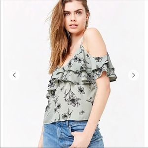 Mint Open Shoulder Top